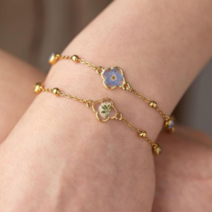 Handmade Resin Floral Bracelets – Set of 2