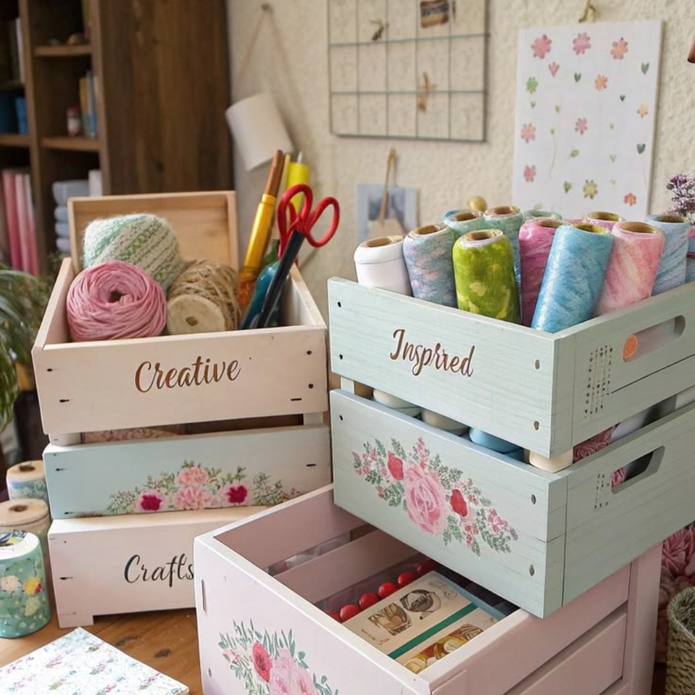 Handmade Wooden Organiser – Set of 2