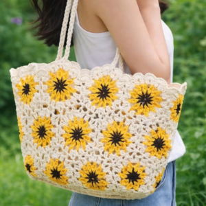 Cozy Bloom Crochet Tote Bag